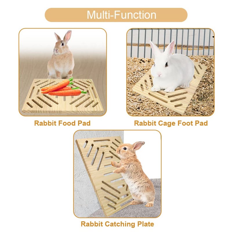 Litewoo Rabbit Scratch Board Foot Pad Mat Chew Toy Grinding Claws Teeth Natural Wood for Small Animal Rabbit Hamster Chinchilla Guinea Pig Ferret Gerbil Bunny Rat Cage Accessories (B) - Image 4